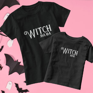 Häxa Mini Halloween Mama Matchande Vit T Shirt