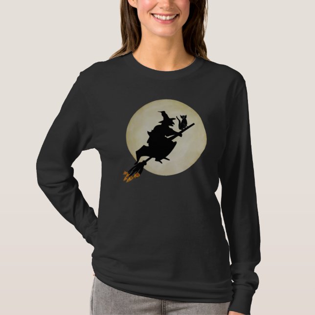 Häxa och katt tee shirt (Framsida)