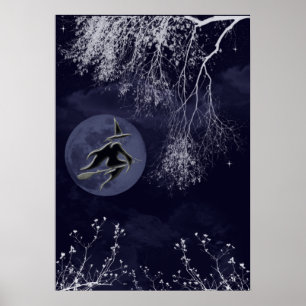 Häxa- och måneaffisch poster