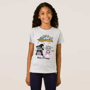 Häxa och prinsessa Glad Halloween-grafik T Shirt