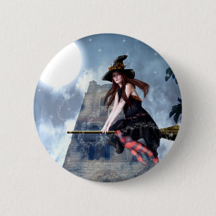 Häxa på en kvast (knäppas), knapp