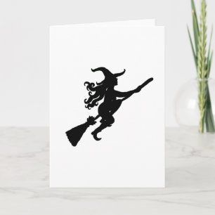 Häxa på en kvastSilhouette Kort