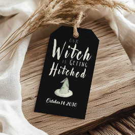 Häxa ska gifta sig Svart Halloween bröllopsklännin Presentetikett
