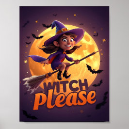 Häxa Snälla – Rolig Halloween-affisch Poster