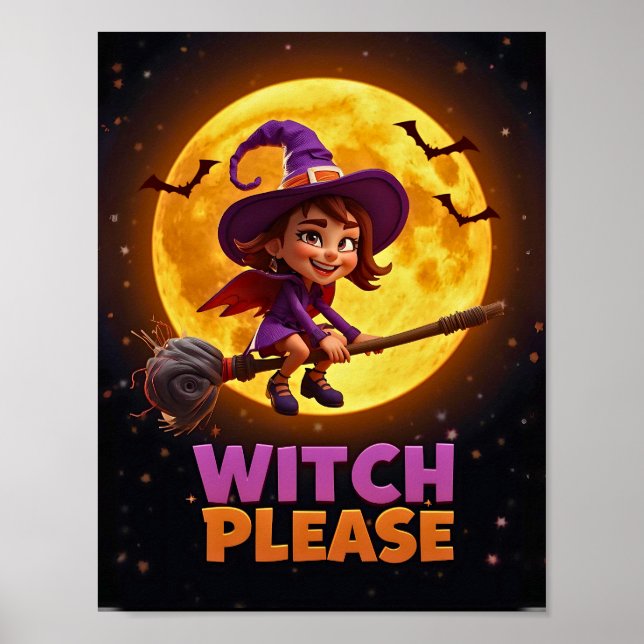 Häxa Snälla – Rolig Halloween-affisch Poster (Framsidan)