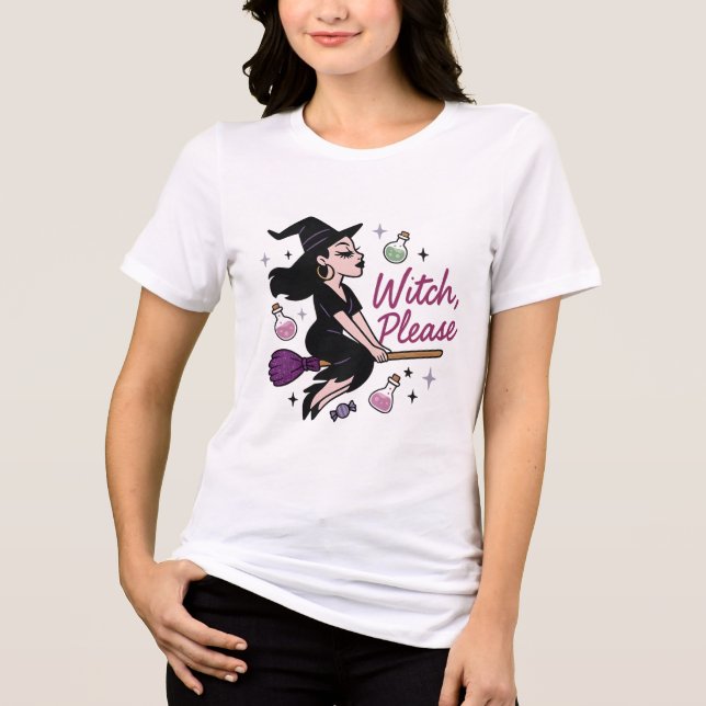 Häxa snälla Sassy Halloween Rollig Häxa T Shirt (Framsida)