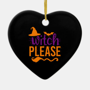 Häxa Snälla T-shirt Häxa T-shirt Rolig Halloween Julgransprydnad Keramik