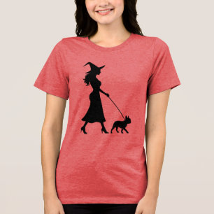 Häxa som går Frenchie T Shirt