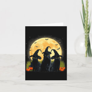 Häxa Svart Katt Och Fullmåne Pumpa Halloween Kort