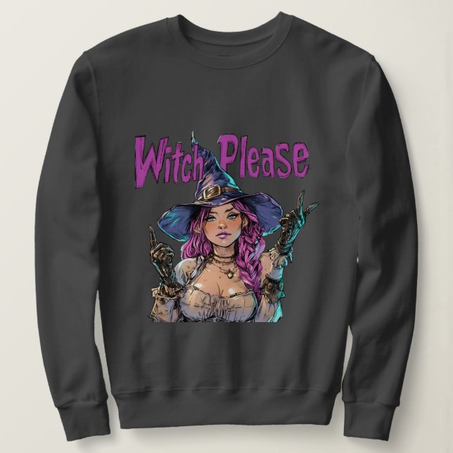 Häxa Vänligen Halloween Grafisk T-Shirt – Rolig (Design framsida)