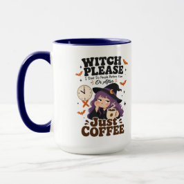 Häxa Vänligen Navy Stor Mugg Halloween Present