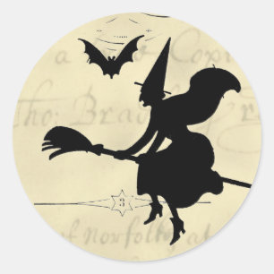 Häxabollen Halloween Runt Klistermärke