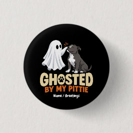 Häxad Av Min Pittie Söt Halloween Pitbull Spöke Knapp