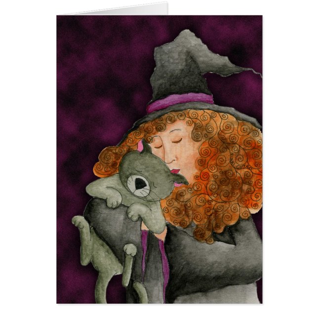 Häxaförtrogen vänkort hälsningskort (Framsidan)