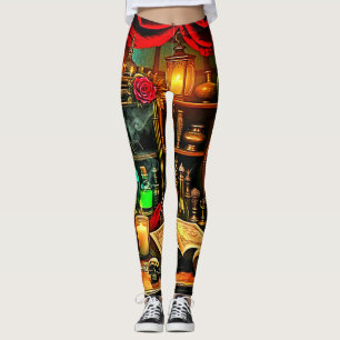 Häxaltare Mystisk Nattlig Brygd Design Leggings