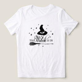 Häxan Är Inne | Halloween Häxhatt & Kvast T Shirt