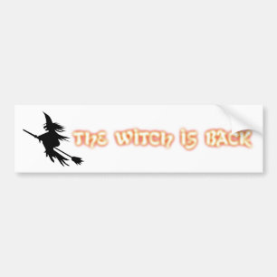 Häxan Är Tillbaka Rolig Halloween Orange Svart Bildekal