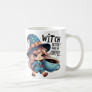 Häxan borde ha min kaffe Rolig Halloween-mugg Kaffemugg