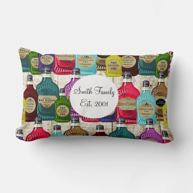 Häxan manipulerar den magiska flaskan för lumbarkudde (Framsida)