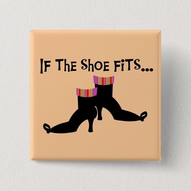 Häxan skor T-tröja och gåvor Knapp (Framsida)