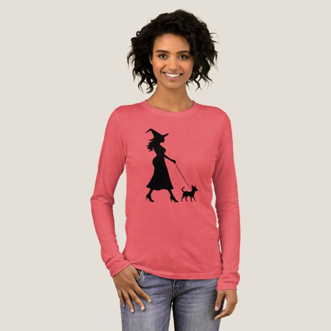 Häxande Chihuahua  T Shirt (Hel framsida)