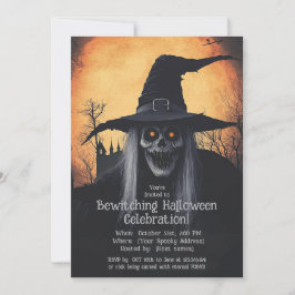 Häxande Halloweenfest-inbjudan Inbjudningar