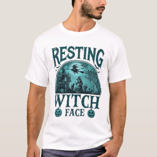 Häxans ansikte Halloween Spökhus Kittel T Shirt