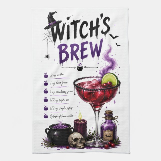 Häxans brygd Halloween-recept Kökshandduk (Vertikal)