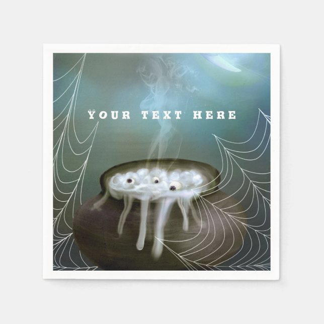 Häxans brygd Spöklik Halloweenfest Kittel Pappersservett (Framsidan)