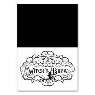 Häxans brygd Vintage Elegant Halloween Mat Tält Bordsnummer