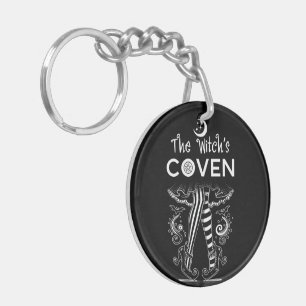 Häxans coven häxben svart vitt Halloween