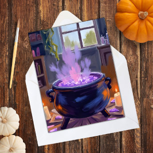 Häxans gryta Halloween kuslig Julkort