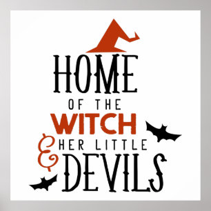 häxans hem och hennes lilla djävulen Halloween Poster