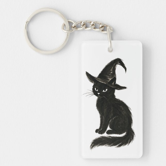 Häxans katt – svart bläck Halloween-illustration p (Framsidan)