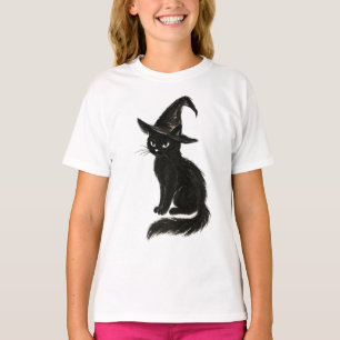 Häxans katt – svart bläck Halloween-illustration p T Shirt
