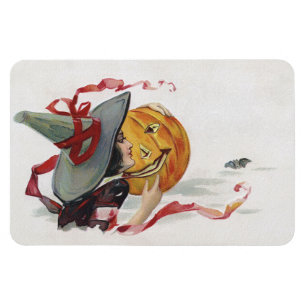 Häxans kyss: en Jack-o-fyrtorn på Halloween Magnet