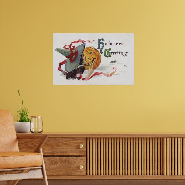 Häxans kyss: en Jack o Lantern på Halloween Poster (Vardagsrum 2)