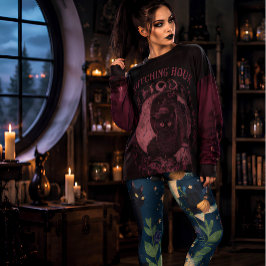 Häxans månträdgård Svart katt Celestial Halloween Leggings