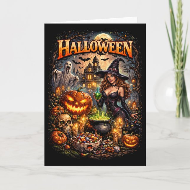 Häxans nattliga fest helgkort (Framsida)