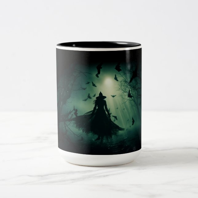 Häxans timme i den spökiga gläntan Två-Tonad mugg (Center)