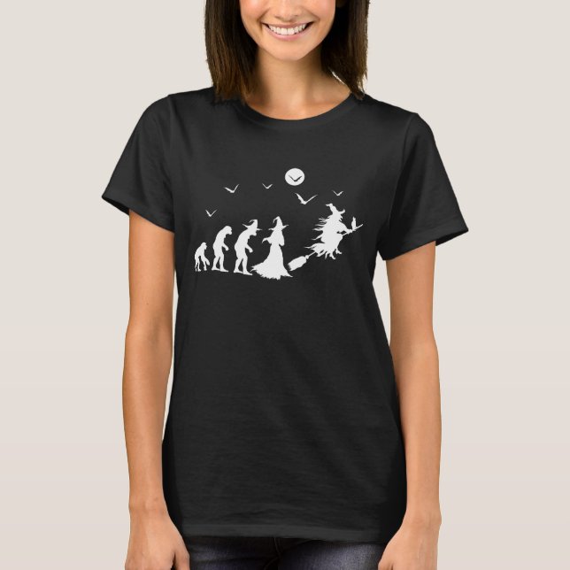 Häxans utveckling på kvast t shirt (Framsida)