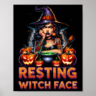 Häxans vila Roligt Sarksastiskt Halloween Oartigt Poster