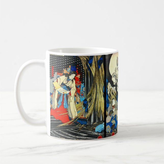 Häxaprincess- och skelettspökbild 1844 kaffemugg (Vänster)