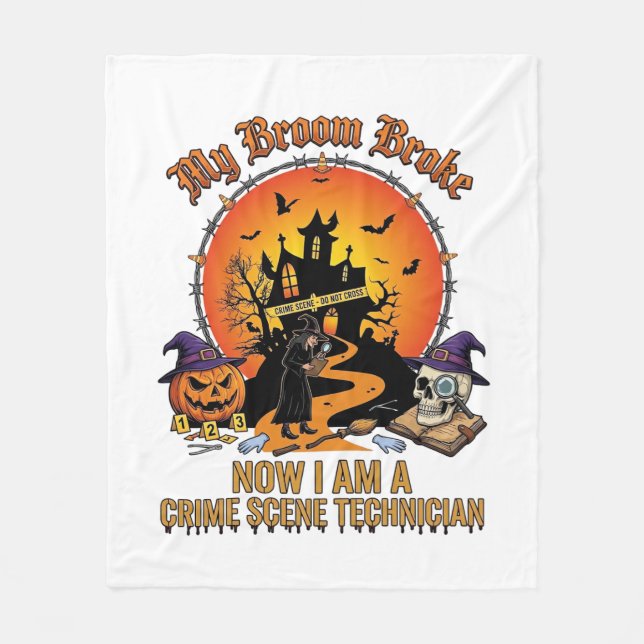 Häxbroom Krymtekniker Halloween Fleecefilt (Framsidan)