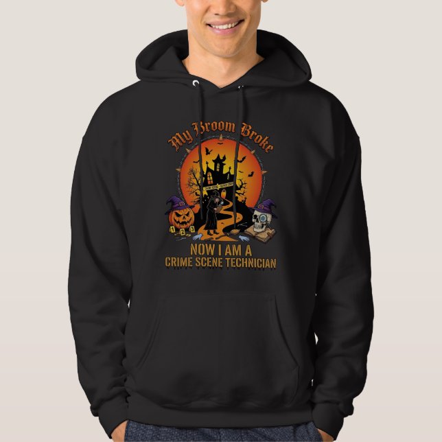 Häxbroom Krymtekniker Halloween Hoodie (Framsida)