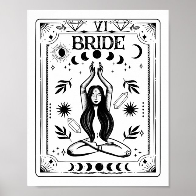 Häxbrudskov Tarot Celestial Gothic Bröllop Poster (Framsidan)