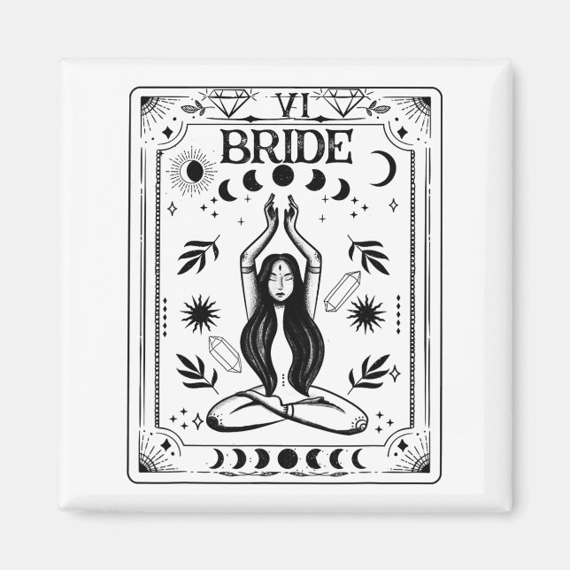 Häxbrudskovens Tarot Celestial Gothic Bröllop Magnet (Framsidan)