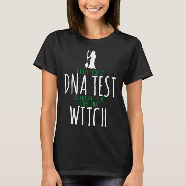 Häxdesign - 100% den häxan - rolig halloween  t shirt (Framsida)