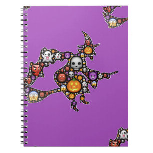 häxemoji anteckningsbok med spiral