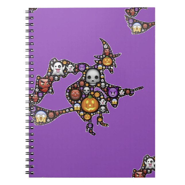 häxemoji anteckningsbok med spiral (Framsidan)